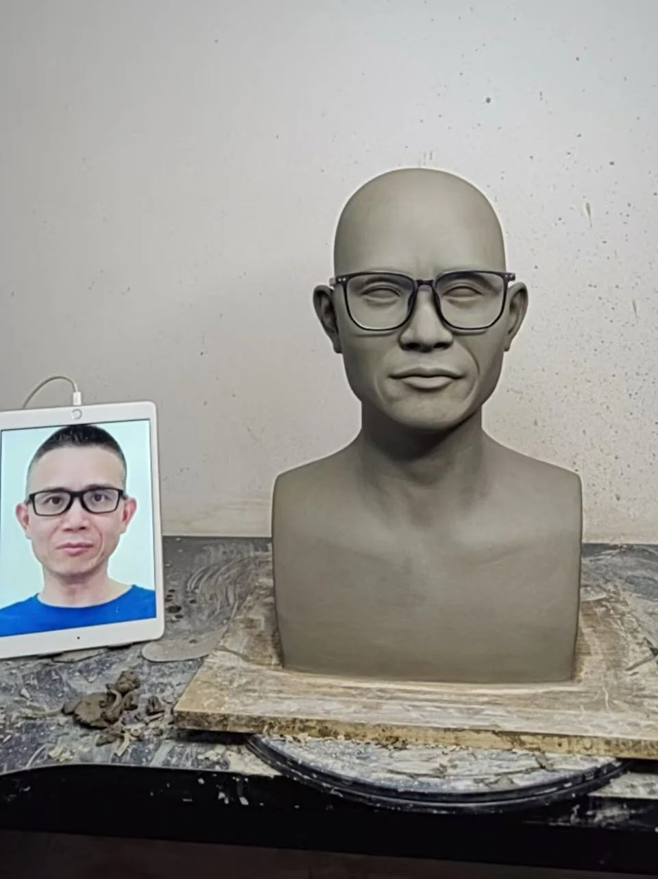Hand-sculpted clay master from client reference
